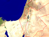 Israel Satellite + Borders 640x480